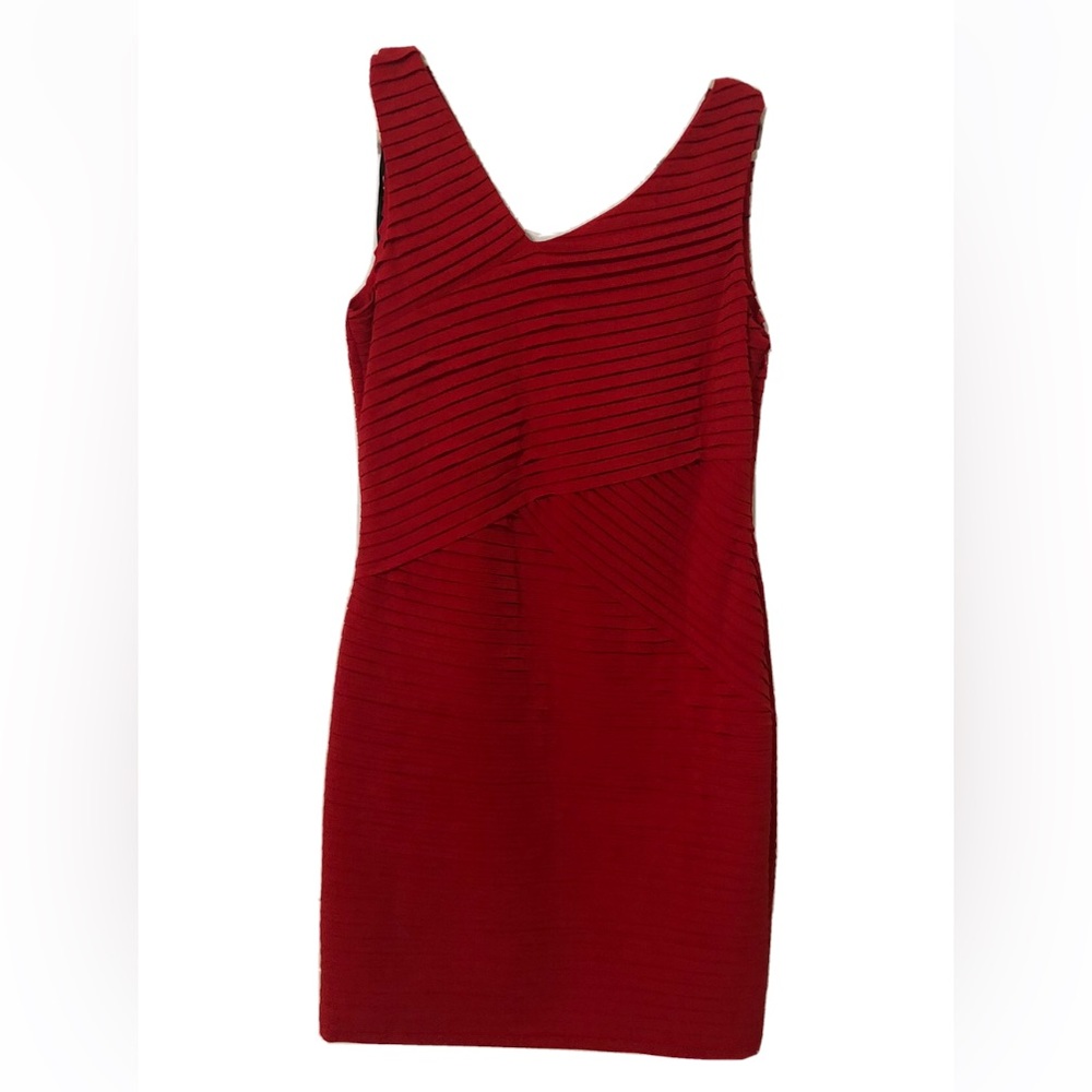 NWT CALVIN KLEIN Tiered Sleeveless Red Dress Size 14